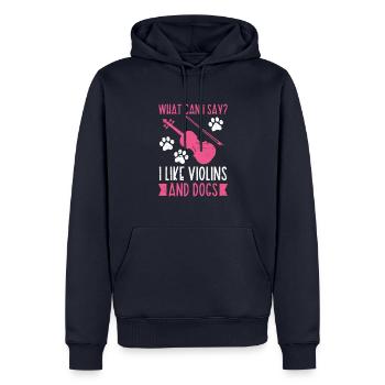 Ich Mag Geigen Und Hunde Geigenmusiker Musik - Männer Premium Bio Hoodie - Navy - Vorne - Nico (187cm)