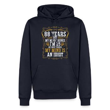88 Year Old Funny Birthday Idea Humor 88 Birthday - Men’s Premium Organic Hoodie - navy - Front - Nico (187cm)
