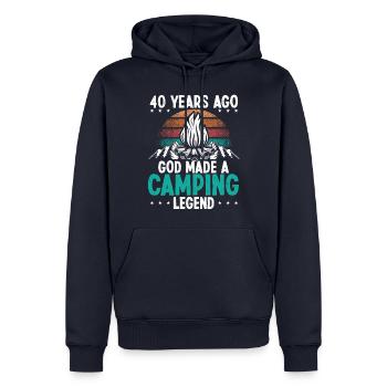 40 Year Old Camping Legend Scout 40Birthday Camper - Männer Premium Bio Hoodie - Navy - Vorne - Nico (187cm)