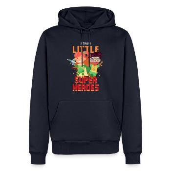 Kindergarten teacher raises little superheroes - Men’s Premium Organic Hoodie - navy - Front - Nico (187cm)