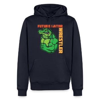 Crocodile Alligator Wrestling Reptile Cadeau - Sweat à capuche Premium bio Homme - bleu marine - Devant - Nico (187cm)