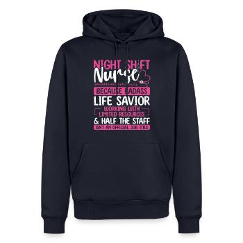 Night Shift Nurse Life Savior Nursing Appreciation - Männer Premium Bio Hoodie - Navy - Vorne - Nico (187cm)