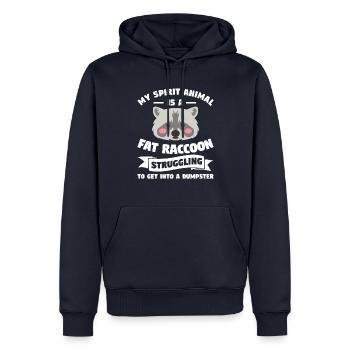Mon animal spirituel est un gros raton laveur raton laveur - Sweat à capuche Premium bio Homme - bleu marine - Devant - Nico (187cm)