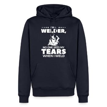 I'm A Welder No One Sees My Tears When I Weld - Männer Premium Bio Hoodie - Navy - Vorne - Nico (187cm)