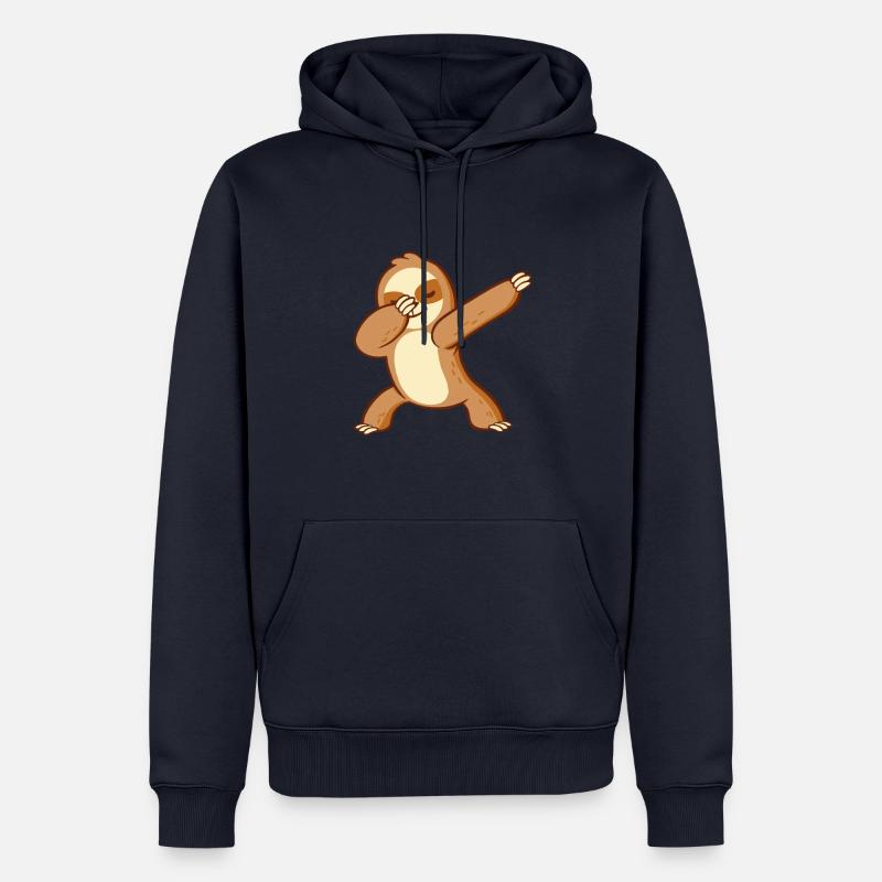 Dabbing Sloth Sloth Kawaii Dancing - Sweat à capuche Premium bio Homme - bleu marine