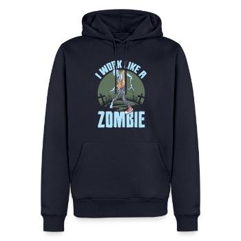 Gruselig Halloween Kürbis Hexen Zombie Gespenster - Männer Premium Bio Hoodie - Navy - Vorne - Nico (187cm)
