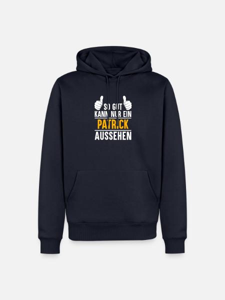 Patrick Vorname Name Geschenk - Männer Premium Bio Hoodie - Navy
