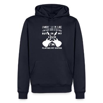 Guitare électrique Guitariste Guitare acoustique Musicien - Sweat à capuche Premium bio Homme - bleu marine - Devant - Nico (187cm)