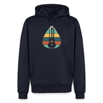 Guitare électrique Guitariste Guitare acoustique Musicien - Sweat à capuche Premium bio Homme - bleu marine - Devant - Nico (187cm)