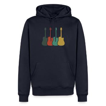 Guitare électrique Guitariste Guitare acoustique Musicien - Sweat à capuche Premium bio Homme - bleu marine - Devant - Nico (187cm)