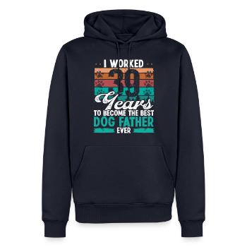 39 ans Meilleur chien Père 39 Anniversaire Chien Papa - Sweat à capuche Premium bio Homme - bleu marine - Devant - Nico (187cm)