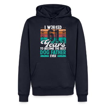 61 Year Old Best Dog Father 61 Birthday Dog Dad - Männer Premium Bio Hoodie - Navy - Vorne - Nico (187cm)