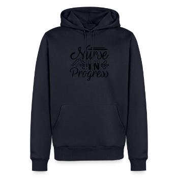 Nurse in Progress - Men’s Premium Organic Hoodie - navy - Front - Nico (187cm)