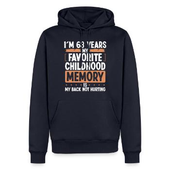 63 Year Old Humor Childhood Memory Funny Idea - Männer Premium Bio Hoodie - Navy - Vorne - Nico (187cm)