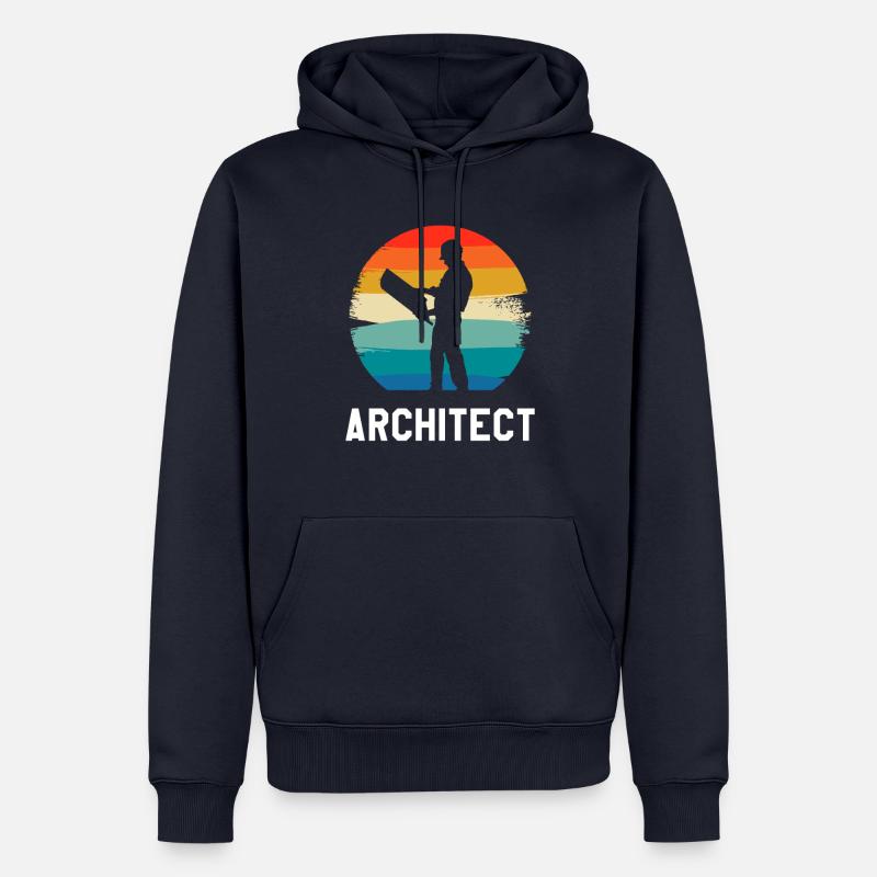 Rétro Vintage Architecture Classique Architecte - Sweat à capuche Premium bio Homme - bleu marine