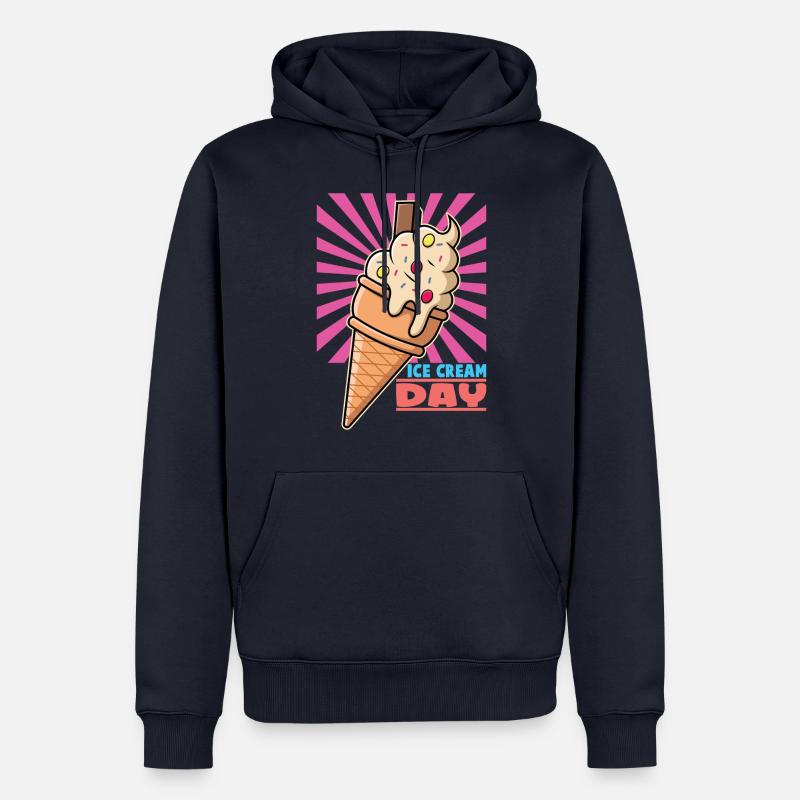 Eiscreme logo Sommer Softeis Geschenkidee - Männer Premium Bio Hoodie - Navy