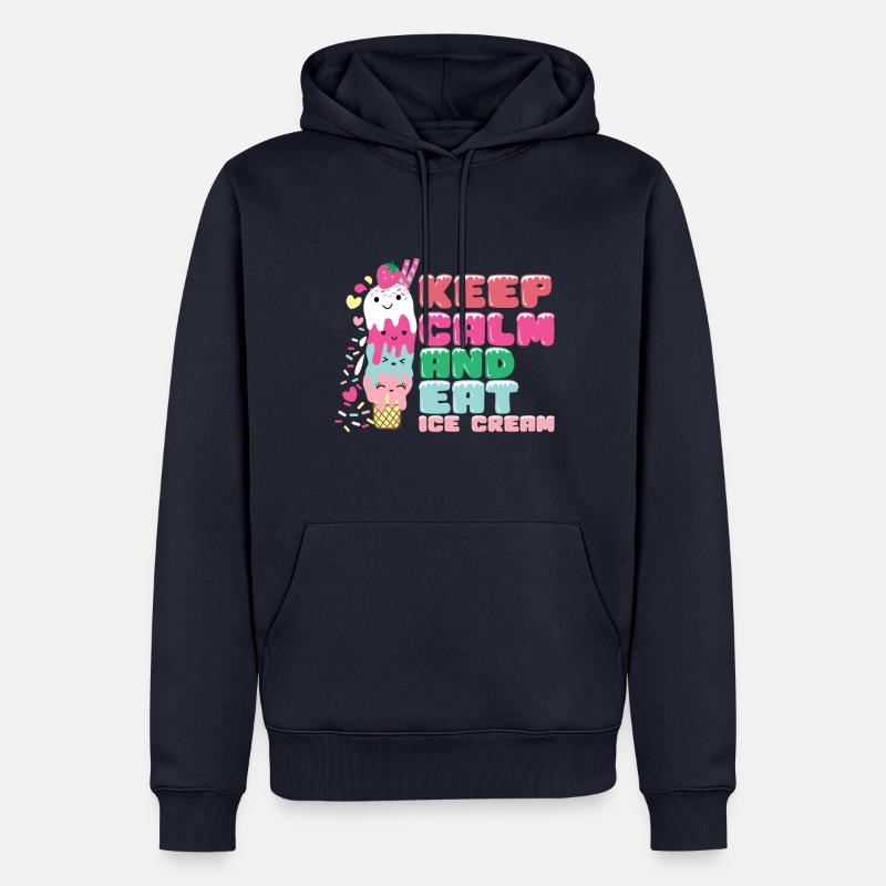 Eiscreme logo Sommer Softeis Geschenkidee - Männer Premium Bio Hoodie - Navy