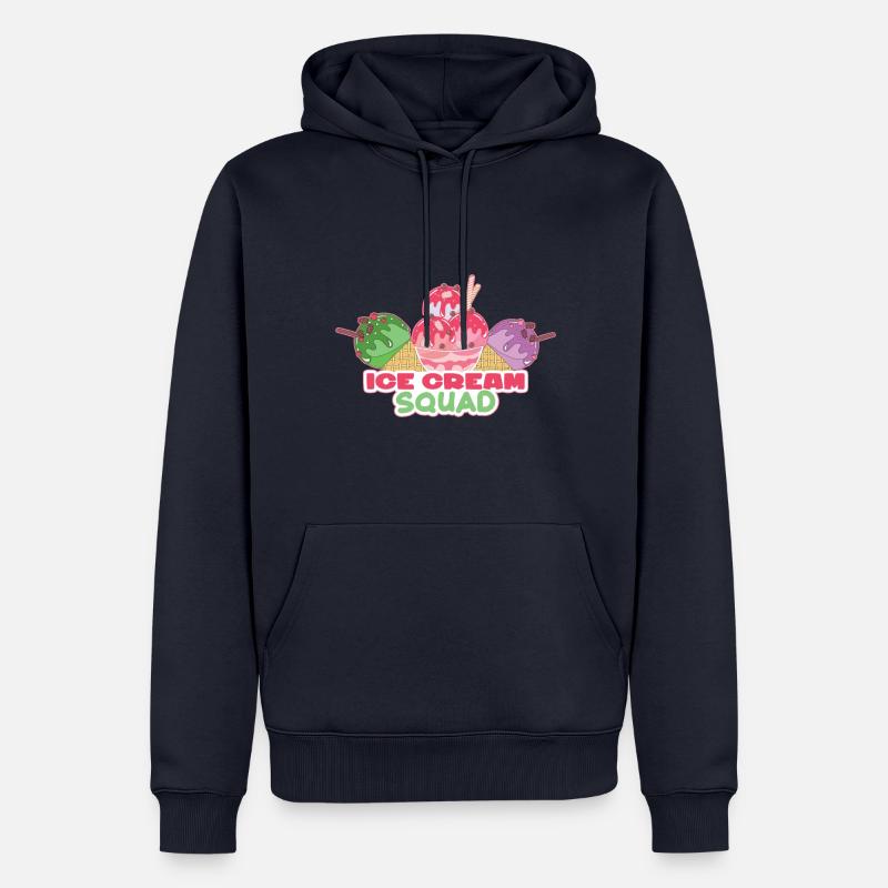 Eiscreme logo Sommer Softeis Geschenkidee - Männer Premium Bio Hoodie - Navy