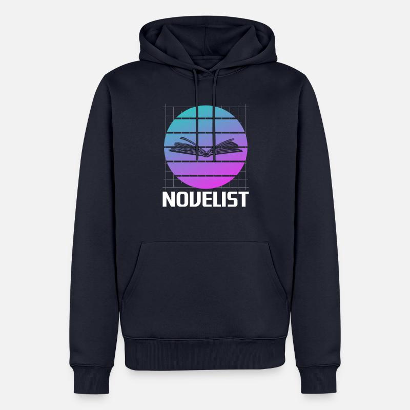 Romancier rétro Auteur de romans - Sweat à capuche Premium bio Homme - bleu marine