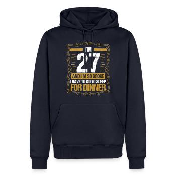 27 Idea Funny Go to Sleep for Dinner Year Humor - Männer Premium Bio Hoodie - Navy - Vorne - Nico (187cm)