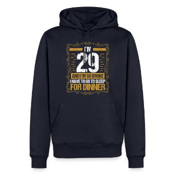 29 Idea Funny Go to Sleep for Dinner Year Humor - Männer Premium Bio Hoodie - Navy - Vorne - Nico (187cm)