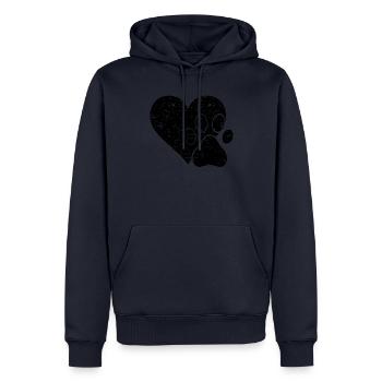 Cœur de patte - Sweat à capuche Premium bio Homme - bleu marine - Devant - Nico (187cm)