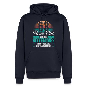 63 Year Old Funny Cat Owner Birthday Idea Kitten - Männer Premium Bio Hoodie - Navy - Vorne - Nico (187cm)