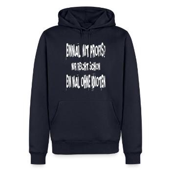 Einmal mit Profis--weiß - Männer Premium Bio Hoodie - Navy - Vorne - Nico (187cm)
