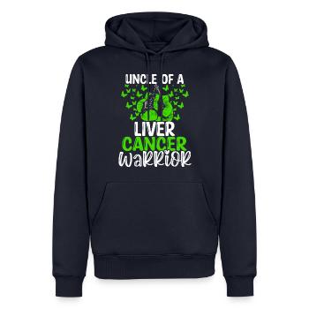 Liver Cancer Awareness Uncle Nephew Niece - Männer Premium Bio Hoodie - Navy - Vorne - Nico (187cm)