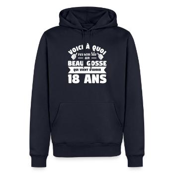 Voici A Quoi Ressemble Un Beau Gosse Qui Vient - Männer Premium Bio Hoodie - Navy - Vorne - Nico (187cm)