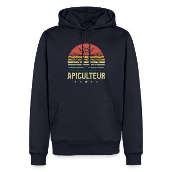 Drapeau Français Apiculture Apiculteur - Männer Premium Bio Hoodie - Navy - Vorne - Nico (187cm)