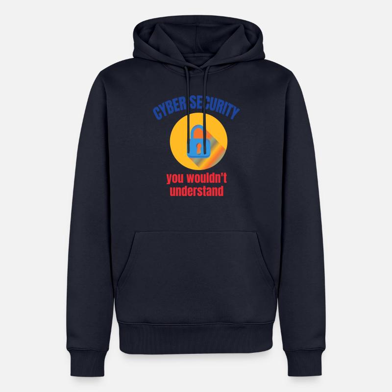 Cybersecurity - IT Security Computer Scientist - Felpa con cappuccio ecologica premium da uomo - blu navy