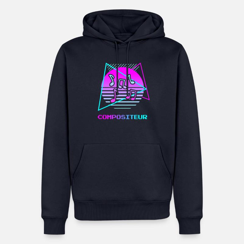 Retro Compositeur Composition Musicale - Sweat à capuche Premium bio Homme - bleu marine