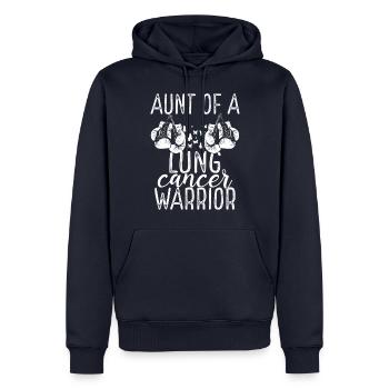 Aunt Lung Cancer Awareness Niece Nephew - Männer Premium Bio Hoodie - Navy - Vorne - Nico (187cm)