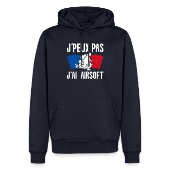 J'peux Pas J'ai Airsoft - Sweat à capuche Premium bio Homme - bleu marine - Devant - Nico (187cm)
