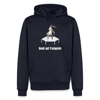 Bock Auf Trampolin - Fitness Workout Athlete Jump - Männer Premium Bio Hoodie - Navy - Vorne - Nico (187cm)