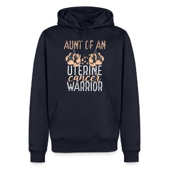 Aunt Uterine Cancer Awareness Niece Nephew - Männer Premium Bio Hoodie - Navy - Vorne - Nico (187cm)