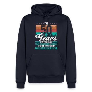 50 Year Old Funny Getting Old Humor Birthday Idea - Männer Premium Bio Hoodie - Navy - Vorne - Nico (187cm)