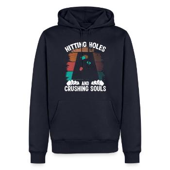 Cornhole Player Hitting Holes Souls Corn Hole Toss - Sweat à capuche Premium bio Homme - bleu marine - Devant - Nico (187cm)