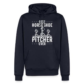 Horseshoe Pitching Game Best ever Tosser - Men’s Premium Organic Hoodie - navy - Front - Nico (187cm)