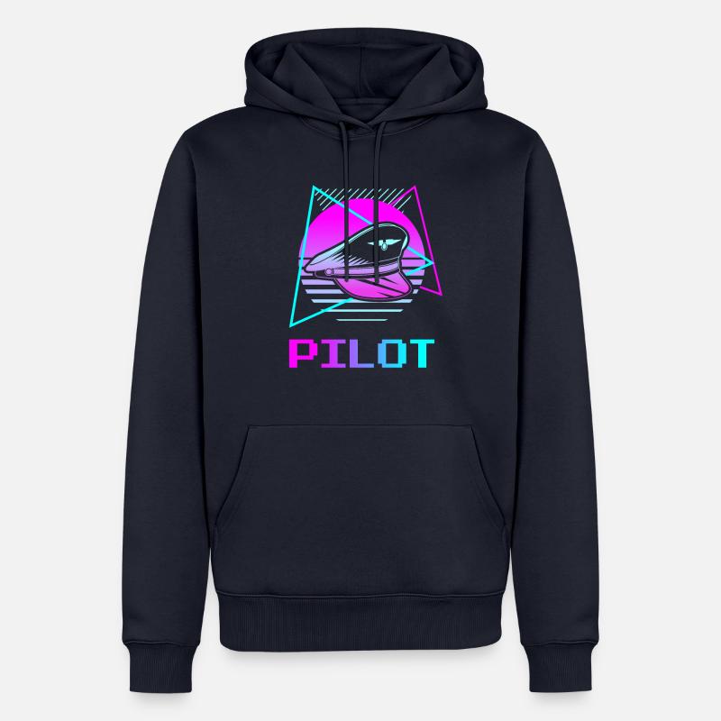 Retro Pilot Aviation Piloten - Männer Premium Bio Hoodie - Navy