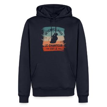 Détendez-Vous Le Chanteur Est Là Musique - Sweat à capuche Premium bio Homme - bleu marine - Devant - Nico (187cm)