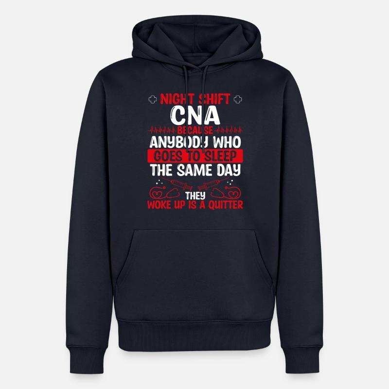 Night Shift Nursing Assistant Nurse - Männer Premium Bio Hoodie - Navy