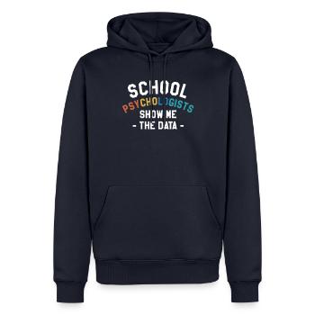 Les psychologues scolaires me montrent le psychologue des données - Sweat à capuche Premium bio Homme - bleu marine - Devant - Nico (187cm)
