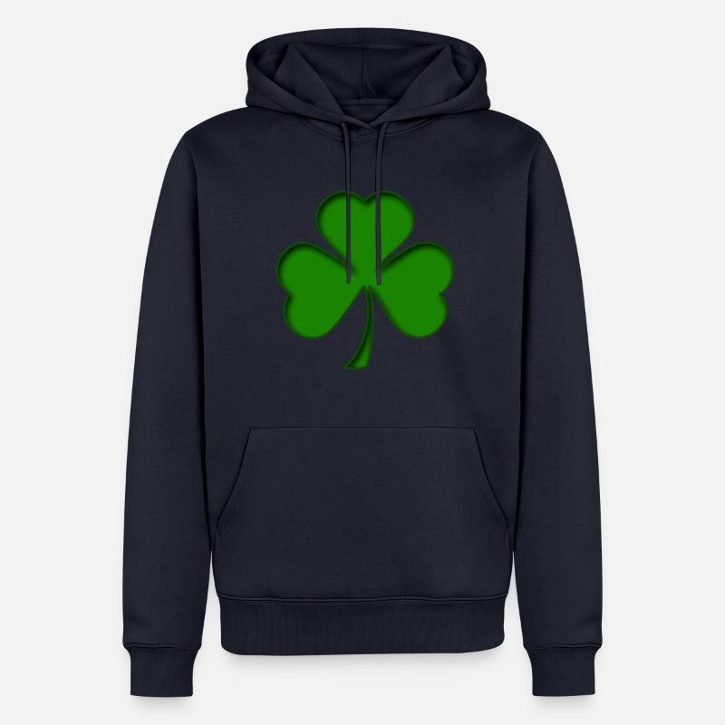 St Patrick - Trèfle - Shamrock 3D - Sweat à capuche Premium bio Homme - bleu marine