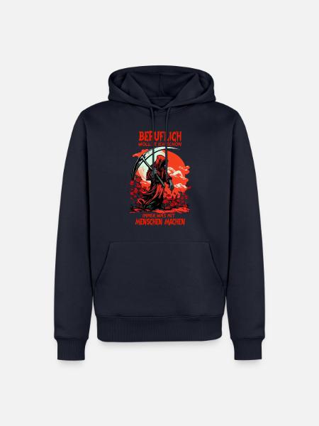 Sensenmann Schwarzer Humor Sarkasmus Menschen - Männer Premium Bio Hoodie - Navy