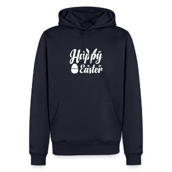 Joyeux lapin de Pâques drôle de jour de Pâques - Sweat à capuche Premium bio Homme - bleu marine - Devant - Nico (187cm)