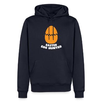Joyeux lapin de Pâques drôle de jour de Pâques - Sweat à capuche Premium bio Homme - bleu marine - Devant - Nico (187cm)