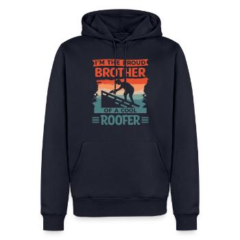Dieser Mann ist ein großartiger Bruder und ein Dachdecker - Männer Premium Bio Hoodie - Navy - Vorne - Nico (187cm)