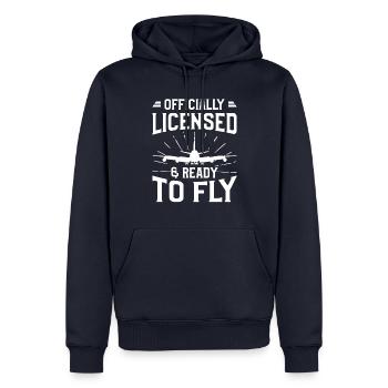 Officially Licensed & Ready To Fly Aviation - Men’s Premium Organic Hoodie - navy - Front - Nico (187cm)